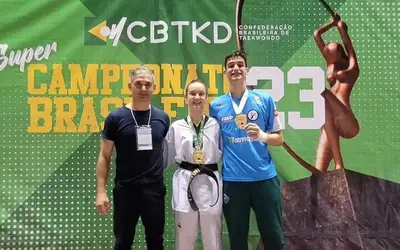 Irmãos Arthur e Rafaela Meireles da Costa da ASBTKD/FMD/SBS são campeões do Brasileiro de Taekwondo 2023